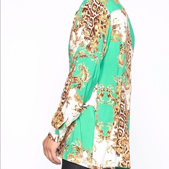 NWT Fashion Nova Bari Long Sleeve Woven Top Size - Large - Picture 3 of 13